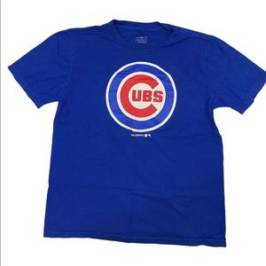 Youth Cubs Blue Short Leve Tshirt Medium MLB Baseball Chicago Cubs